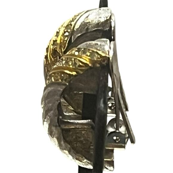 Christian Dior Silver tone Gold Tone Crystal Pave Clip on Earrings - Picture 3 of 10